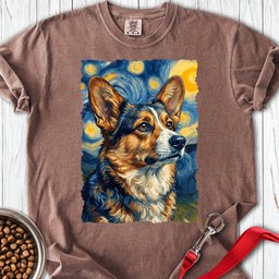 Cardigan Welsh Corgi Sable Van Gogh Premium Tee Gift For Dog Lover