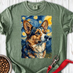Cardigan Welsh Corgi Sable Van Gogh Premium Tee Gift For Dog Lover
