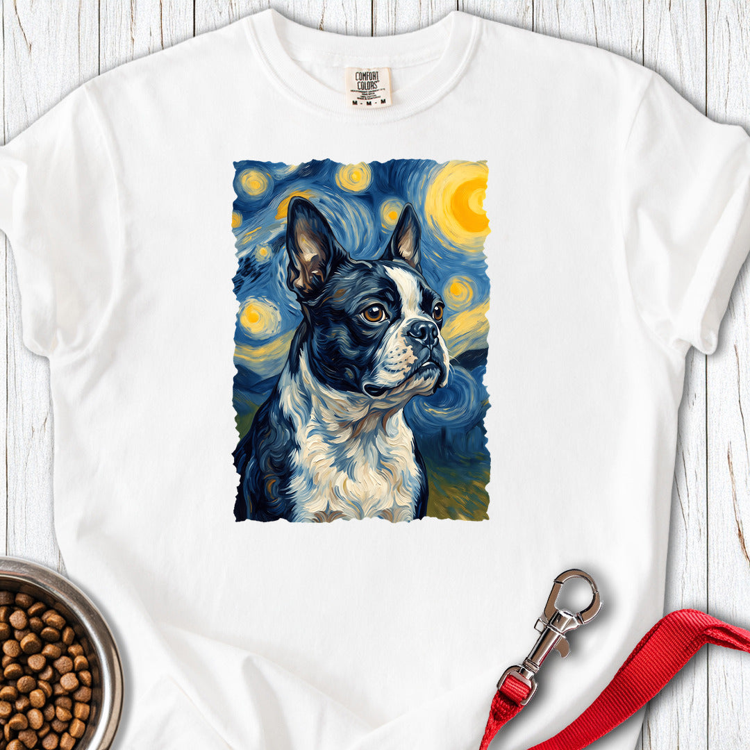 Boston Terrier Van Gogh Premium Tee Gift For Dog Lover
