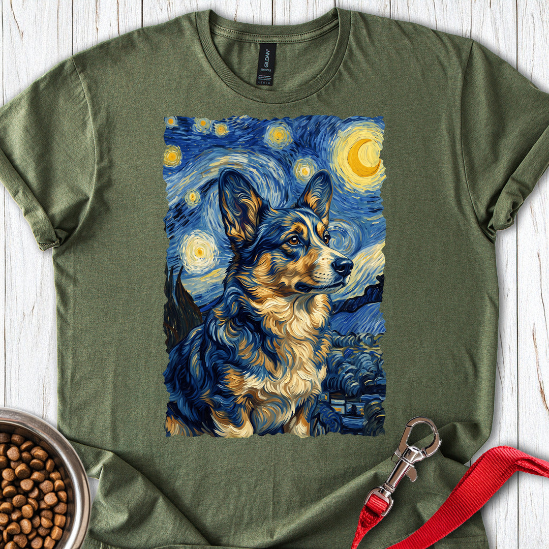 Cardigan Welsh Corgi Van Gogh T Shirt Gift For Dog Lover