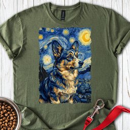 Cardigan Welsh Corgi Van Gogh T Shirt Gift For Dog Lover