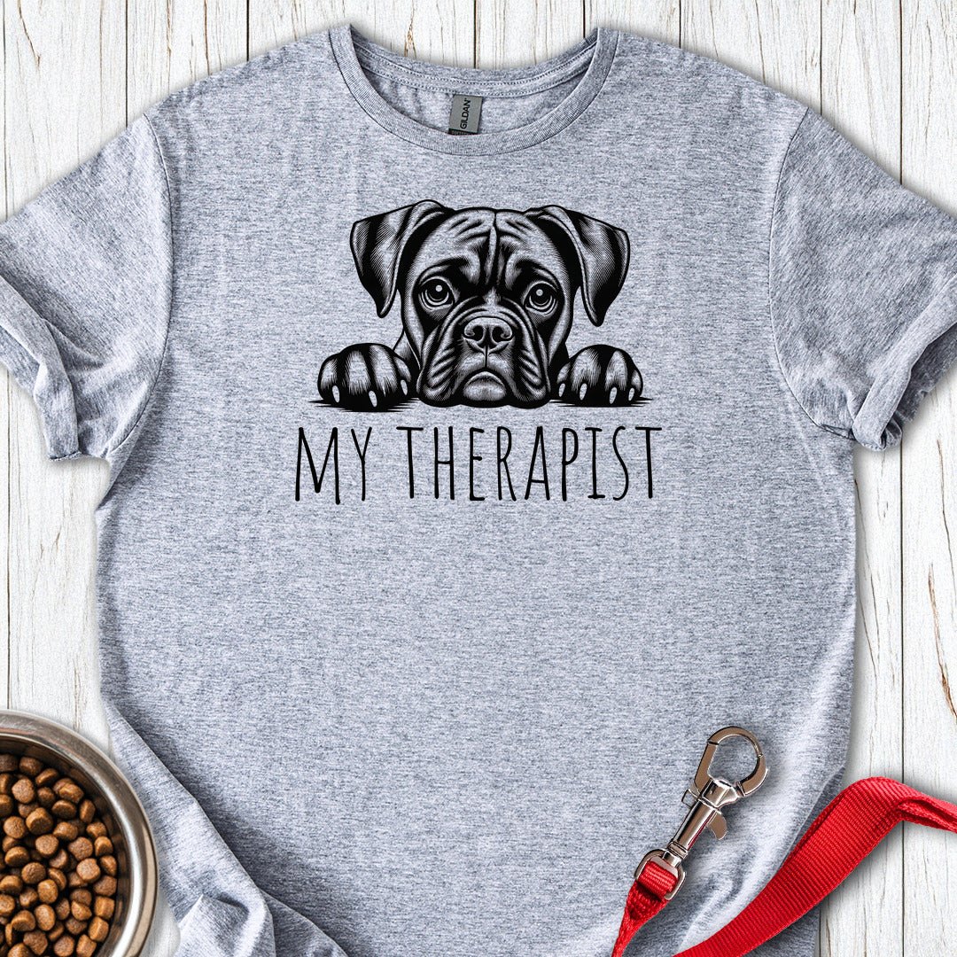 Boxer My Therapist T Shirt Gift For Dog Lover
