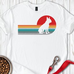 Boston Terrier Retro Sunset T Shirt Gift For Dog Lover