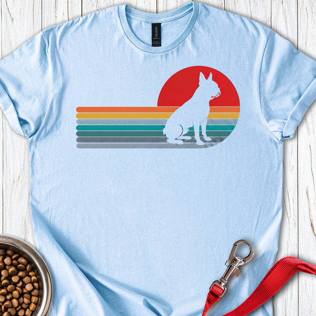Boston Terrier Retro Sunset T Shirt Gift For Dog Lover
