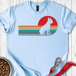 Boston Terrier Retro Sunset T Shirt Gift For Dog Lover