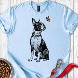 Boston Terrier Butterfly T Shirt Gift For Dog Lover