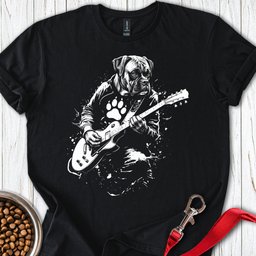 Boxer Guitar T Shirt Gift For Dog Lover