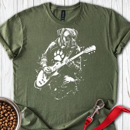 Boxer Guitar T Shirt Gift For Dog Lover