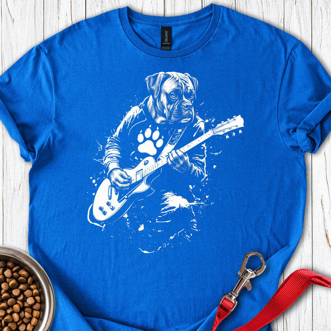 Boxer Guitar T Shirt Gift For Dog Lover