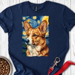 Cardigan Welsh Corgi Red Van Gogh T Shirt Gift For Dog Lover