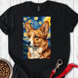 Cardigan Welsh Corgi Red Van Gogh T Shirt Gift For Dog Lover