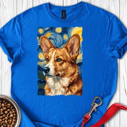 Cardigan Welsh Corgi Red Van Gogh T Shirt Gift For Dog Lover