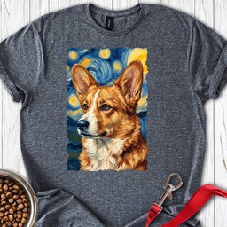 Cardigan Welsh Corgi Red Van Gogh T Shirt Gift For Dog Lover