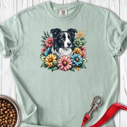 Border Collie Flowers Premium Tee Gift For Dog Lover
