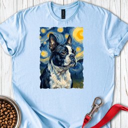 Boston Terrier Van Gogh T Shirt Gift For Dog Lover