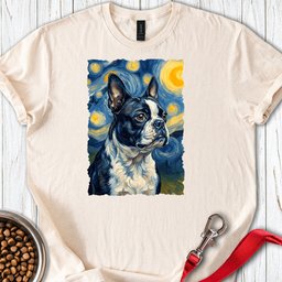Boston Terrier Van Gogh T Shirt Gift For Dog Lover