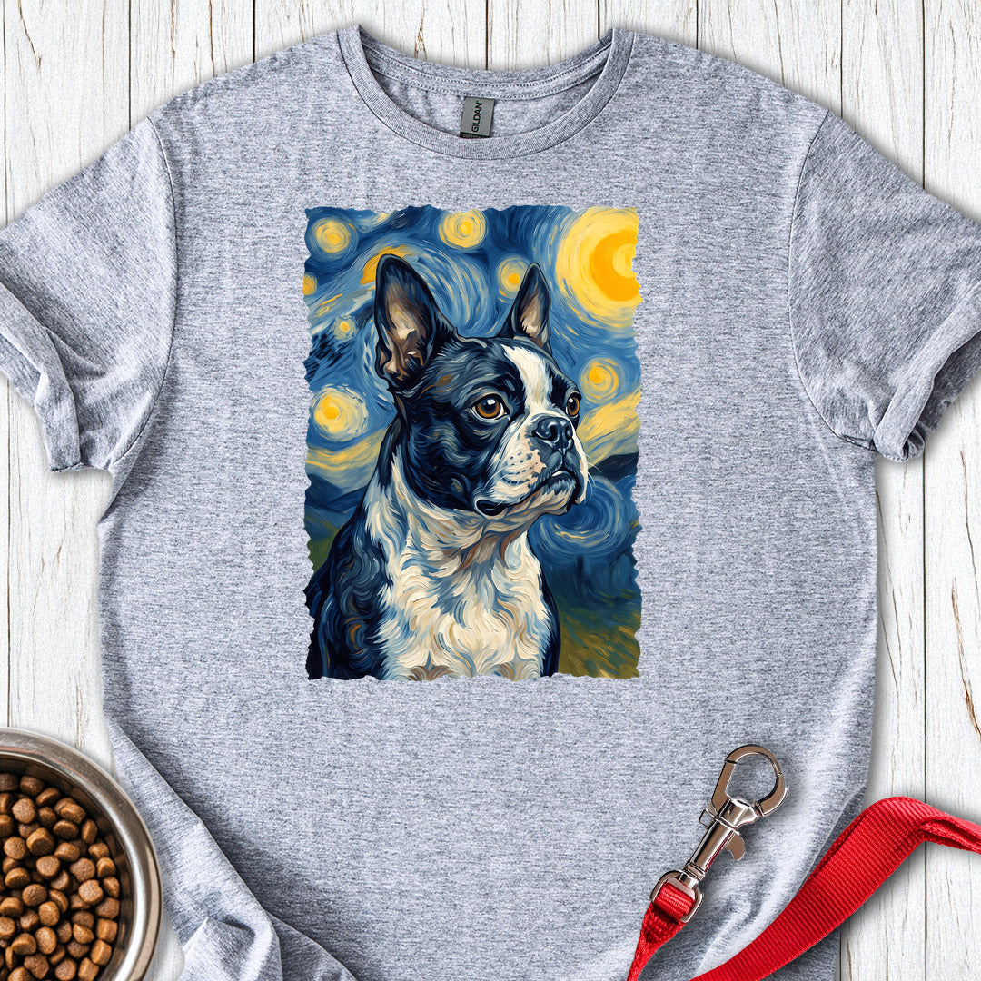 Boston Terrier Van Gogh T Shirt Gift For Dog Lover