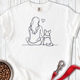 Cardigan Welsh Corgi And Girl Premium Tee Gift For Dog Lover
