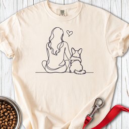 Cardigan Welsh Corgi And Girl Premium Tee Gift For Dog Lover