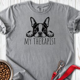 Boston Terrier My Therapist Premium Tee Gift For Dog Lover