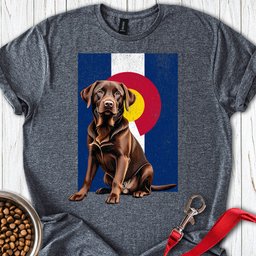 Chocolate Labrador Colorado Flag T Shirt Gift For Dog Lover