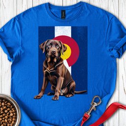 Chocolate Labrador Colorado Flag T Shirt Gift For Dog Lover
