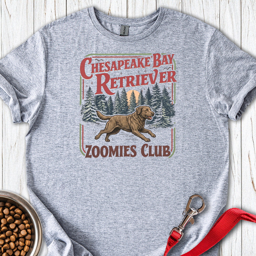 Chesapeake Bay Retriever Zoomies Club T Shirt Gift For Dog Lover