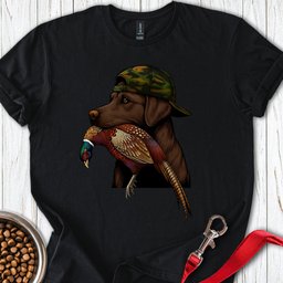 Chocolate Lab Pheasant Hunter T Shirt Gift For Dog Lover