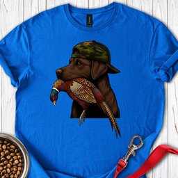 Chocolate Lab Pheasant Hunter T Shirt Gift For Dog Lover
