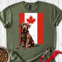 Chocolate Labrador Canada Flag T Shirt Gift For Dog Lover