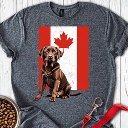 Chocolate Labrador Canada Flag T Shirt Gift For Dog Lover