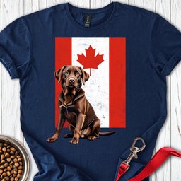 Chocolate Labrador Canada Flag T Shirt Gift For Dog Lover