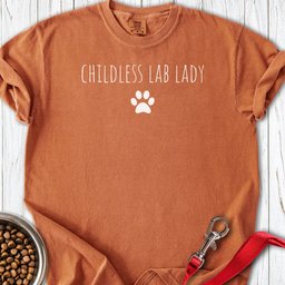 Childless Lab Lady Premium Tee Gift For Dog Lover