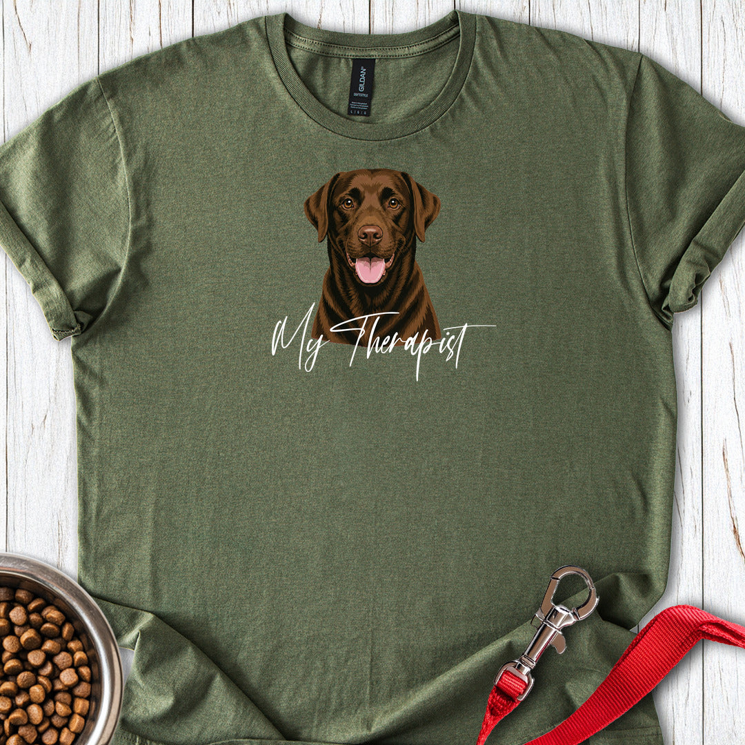 Chocolate Labrador My Therapist T Shirt Gift For Dog Lover