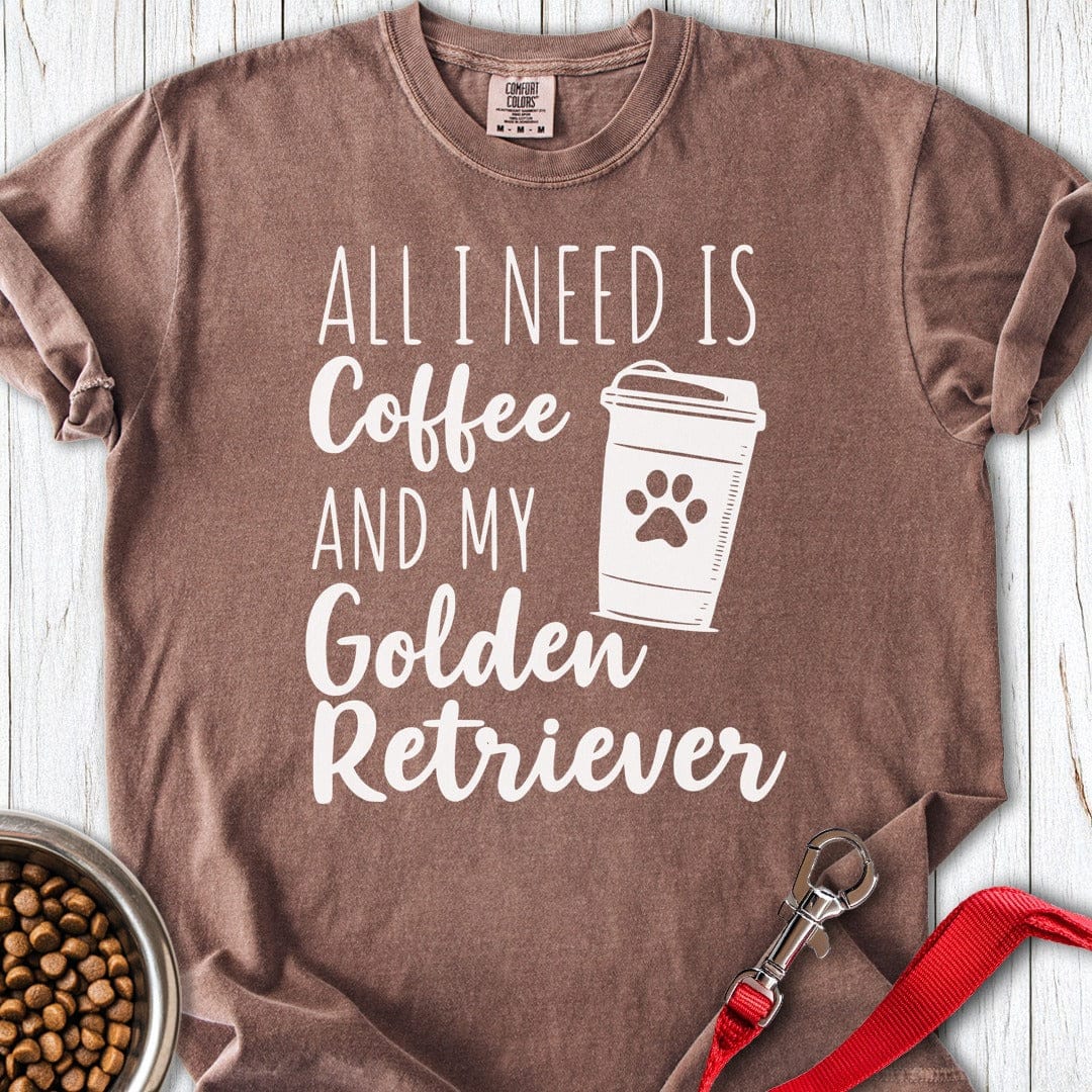 Coffee And My Golden Retriever Premium Tee Gift For Dog Lover