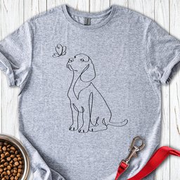 Cute Labrador Line Art T Shirt Gift For Dog Lover