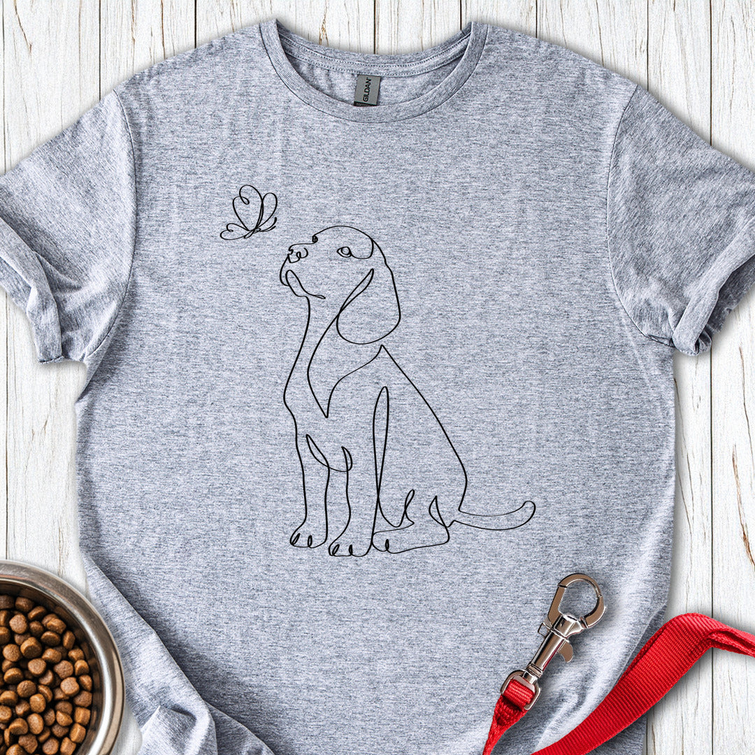 Cute Labrador Line Art T Shirt Gift For Dog Lover