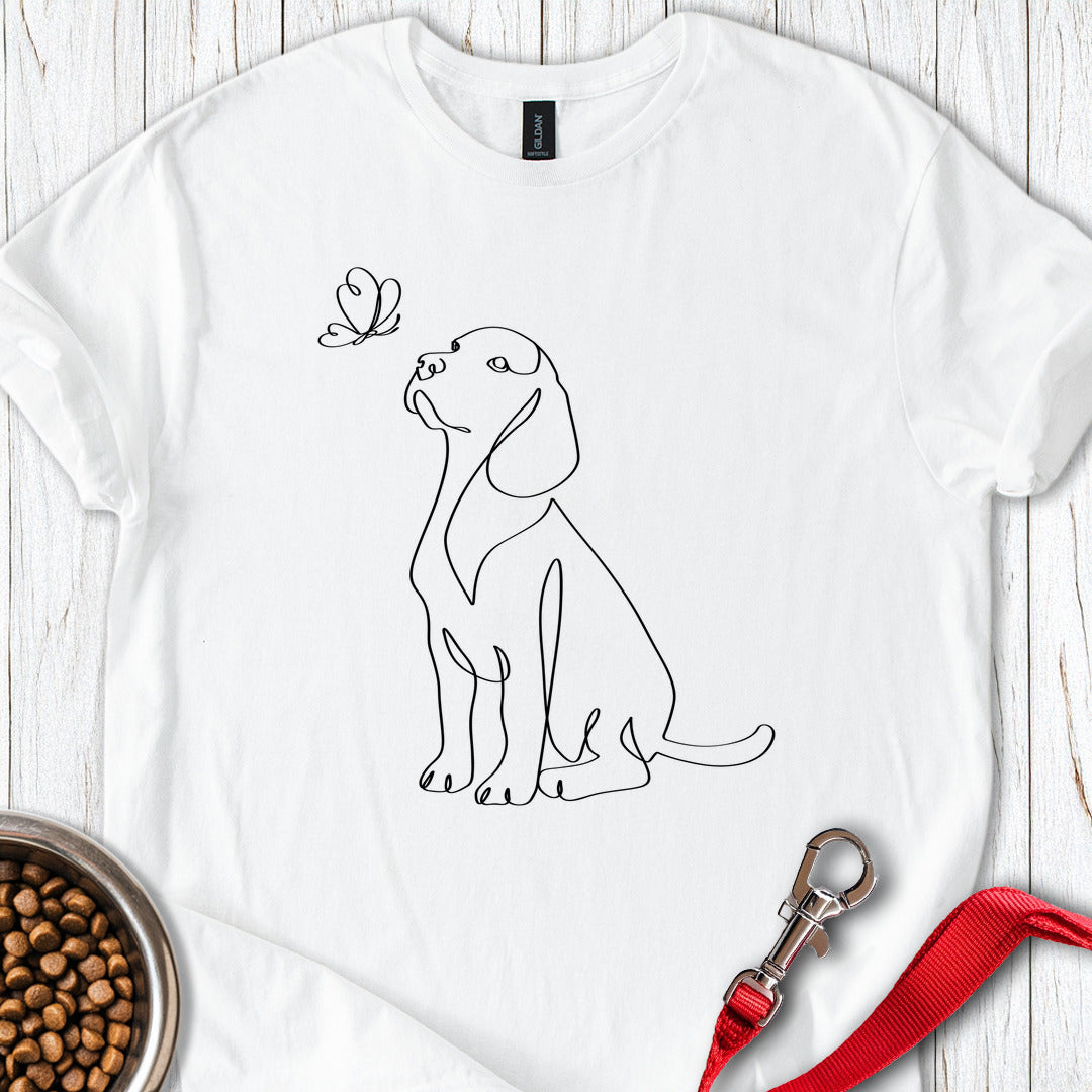 Cute Labrador Line Art T Shirt Gift For Dog Lover