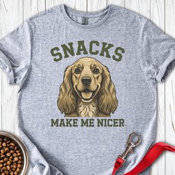 Cocker Spaniel Snacks T Shirt Gift For Dog Lover