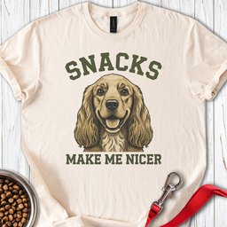 Cocker Spaniel Snacks T Shirt Gift For Dog Lover