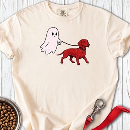 Dachshund Ghost Walk Premium Tee Gift For Dog Lover
