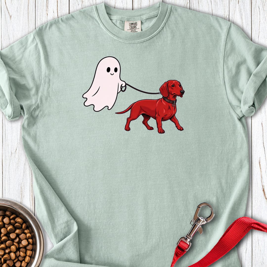 Dachshund Ghost Walk Premium Tee Gift For Dog Lover