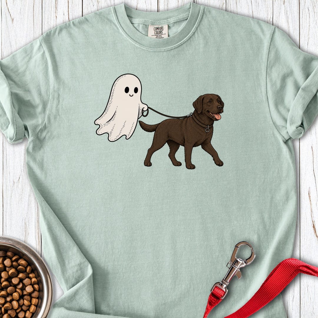 Chocolate Lab Ghost Halloween Premium Tee Gift For Dog Lover