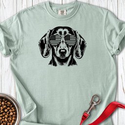 Dachshund Flag Shades Premium Tee Gift For Dog Lover