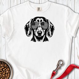 Dachshund Flag Shades Premium Tee Gift For Dog Lover
