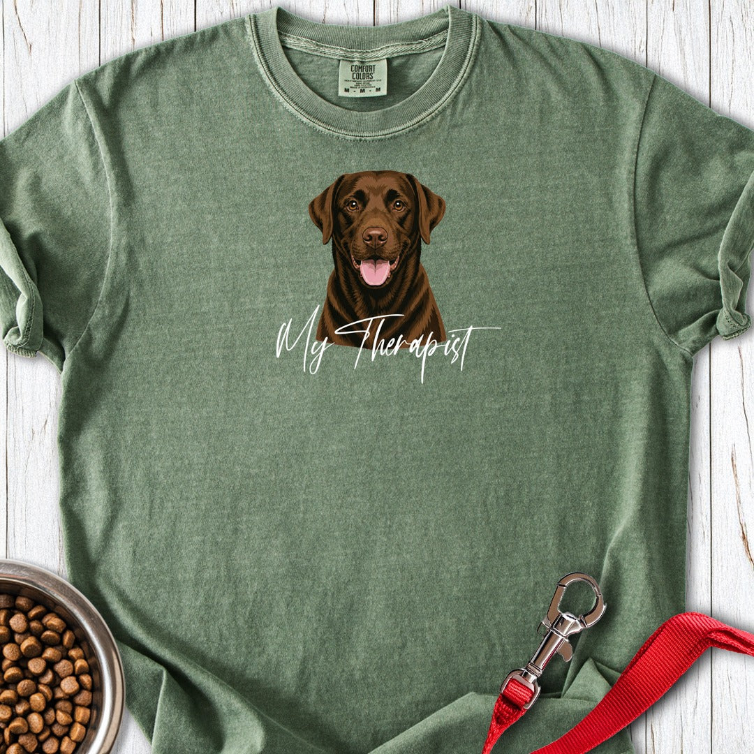 Chocolate Labrador My Therapist Premium Tee Gift For Dog Lover