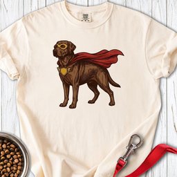 Chocolate Lab Superhero Premium Tee Gift For Dog Lover