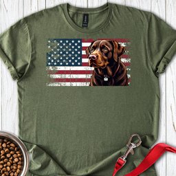 Chocolate Labrador USA Flag T Shirt Gift For Dog Lover