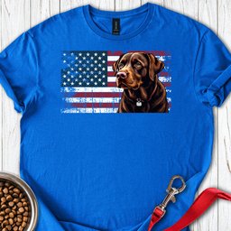 Chocolate Labrador USA Flag T Shirt Gift For Dog Lover