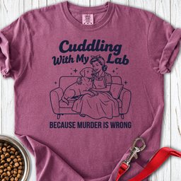 Cuddling With My Lab Premium Tee Gift For Dog Lover